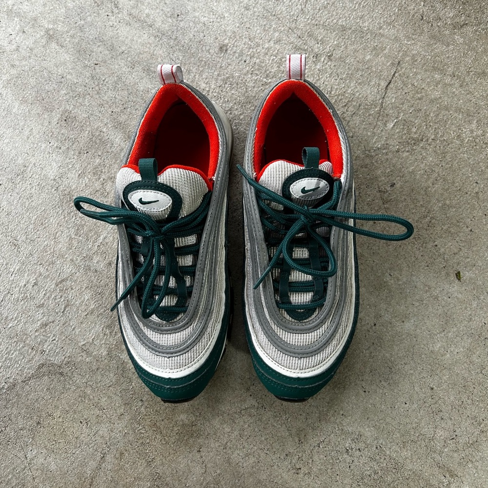 Nike Airmax 97 Green, Silver, Orange